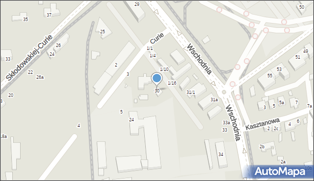 Toruń, Wschodnia, 30, mapa Torunia