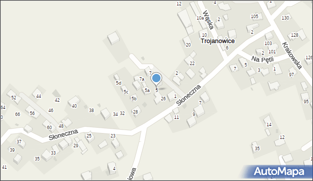 Trojanowice, Wspólna, 5, mapa Trojanowice