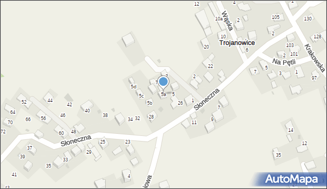 Trojanowice, Wspólna, 5a, mapa Trojanowice
