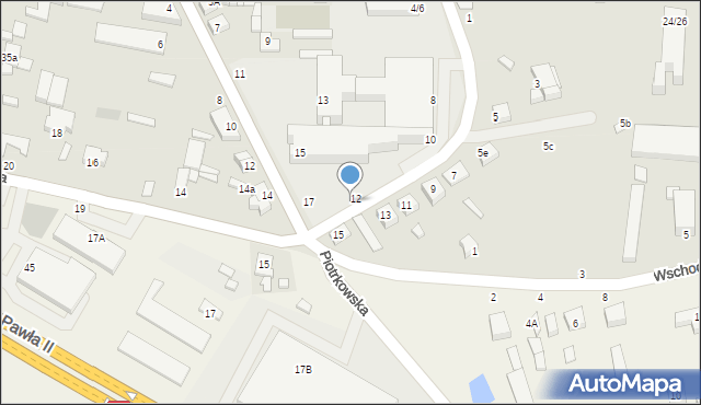 Tuszyn, Wschodnia, 16, mapa Tuszyn