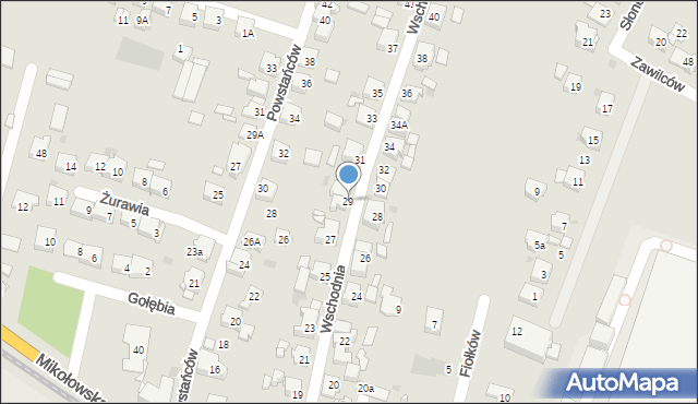 Tychy, Wschodnia, 29, mapa Tychów