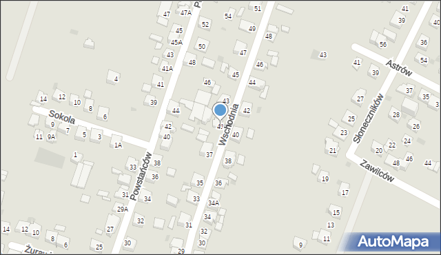 Tychy, Wschodnia, 41, mapa Tychów