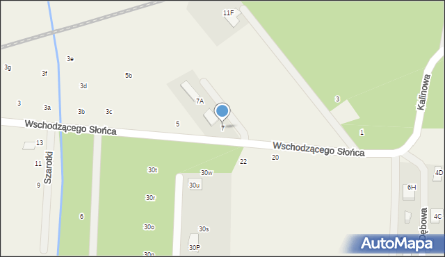 Uwieliny, Wschodzącego Słońca, 7, mapa Uwieliny
