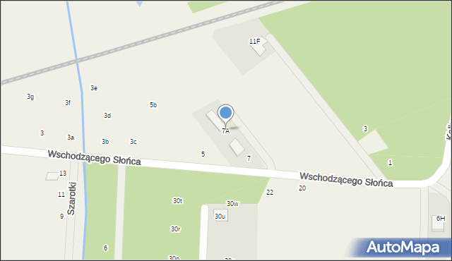 Uwieliny, Wschodzącego Słońca, 7A, mapa Uwieliny