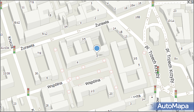 Warszawa, Wspólna, 2, mapa Warszawy