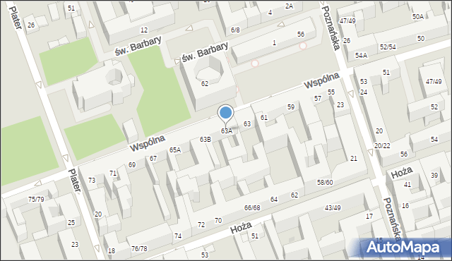 Warszawa, Wspólna, 63A, mapa Warszawy