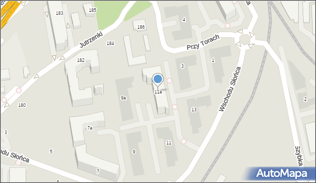 Warszawa, Wschodu Słońca, 11a, mapa Warszawy