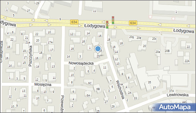 Warszawa, Wschodnia, 13, mapa Warszawy