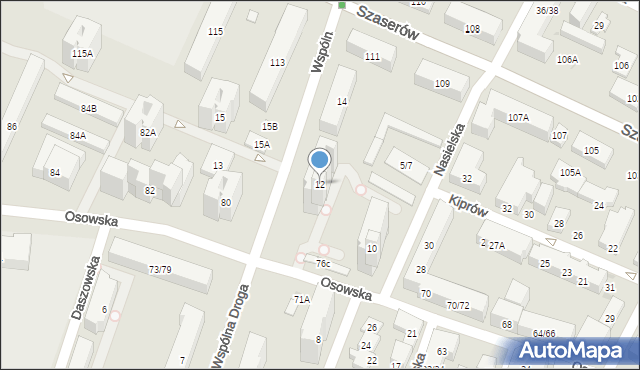 Warszawa, Wspólna Droga, 12, mapa Warszawy