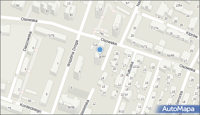 Warszawa, Wspólna Droga, 8, mapa Warszawy