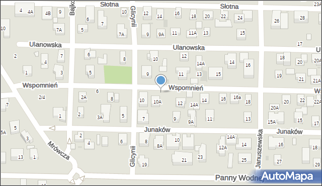 Warszawa, Wspomnień, 10p, mapa Warszawy