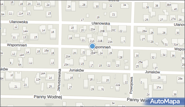 Warszawa, Wspomnień, 22A, mapa Warszawy