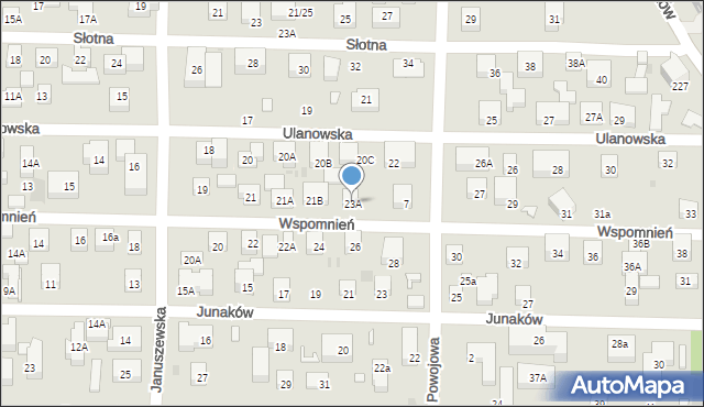 Warszawa, Wspomnień, 23A, mapa Warszawy