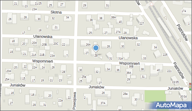 Warszawa, Wspomnień, 29, mapa Warszawy