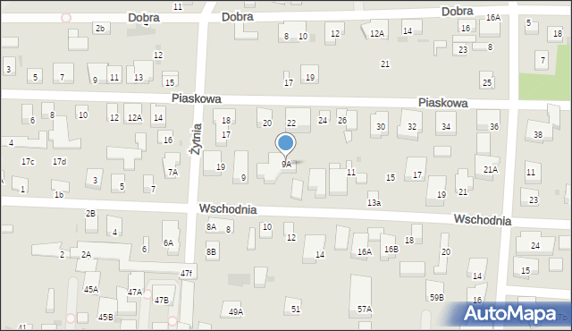 Warszawa, Wschodnia, 9A, mapa Warszawy