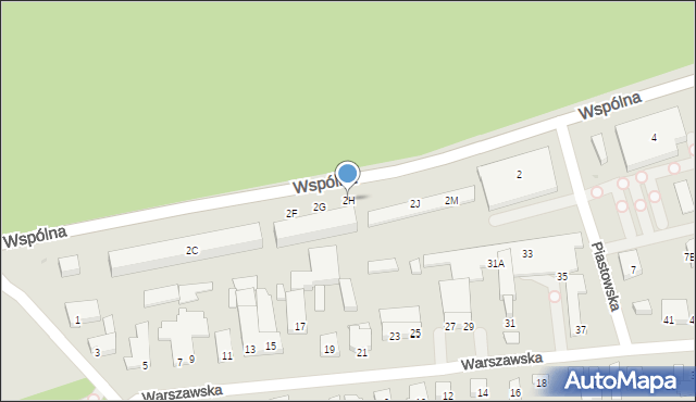 Warszawa, Wspólna, 2H, mapa Warszawy