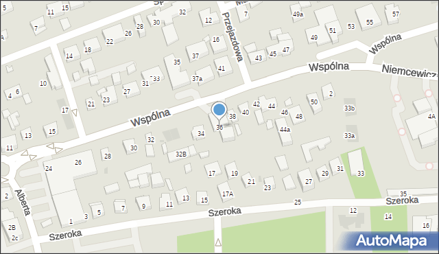 Warszawa, Wspólna, 36, mapa Warszawy