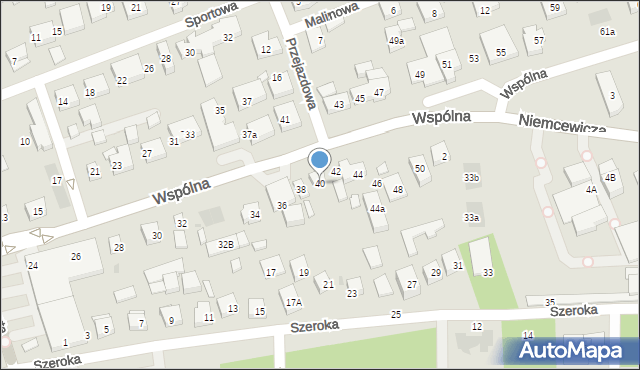 Warszawa, Wspólna, 40, mapa Warszawy