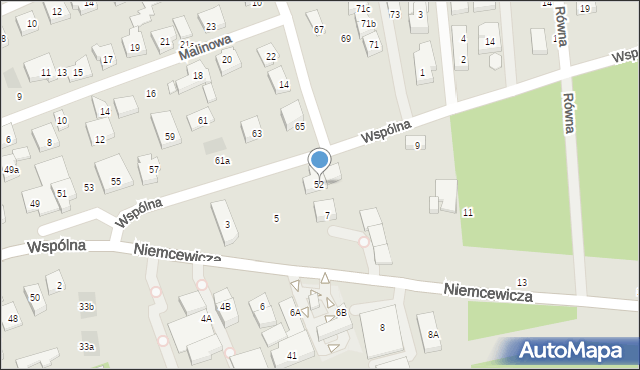 Warszawa, Wspólna, 52, mapa Warszawy