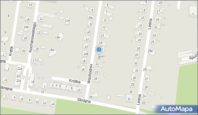 Węgliniec, Wschodnia, 19, mapa Węgliniec