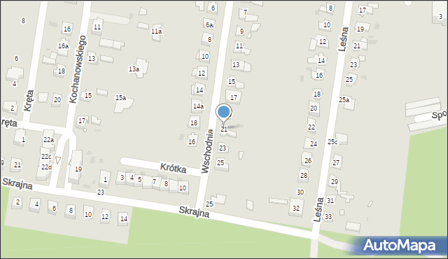 Węgliniec, Wschodnia, 21, mapa Węgliniec