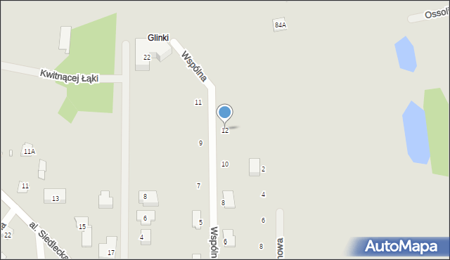 Węgrów, Wspólna, 12, mapa Węgrów