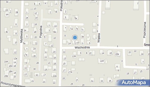 Wejherowo, Wschodnia, 1, mapa Wejherowo