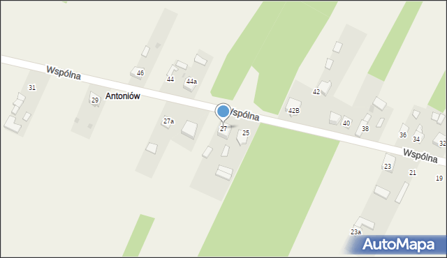 Widzów, Wspólna, 27, mapa Widzów
