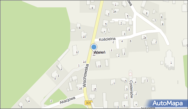 Wieleń, Wschowska, 11, mapa Wieleń