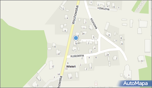 Wieleń, Wschowska, 5, mapa Wieleń