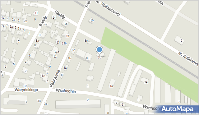 Wieruszów, Wschodnia, 1c, mapa Wieruszów