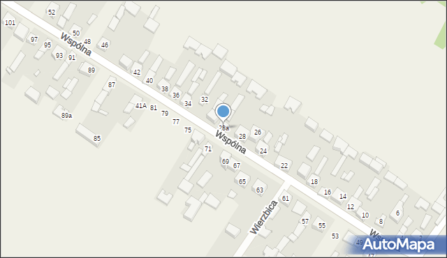 Wierzbica, Wspólna, 28a, mapa Wierzbica