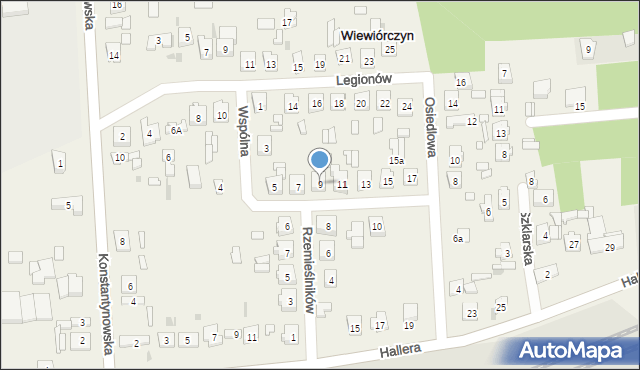 Wiewiórczyn, Wspólna, 9, mapa Wiewiórczyn