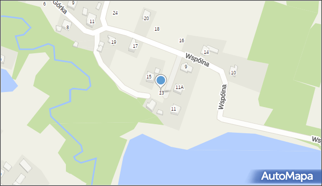 Witkowice, Wspólna, 13, mapa Witkowice