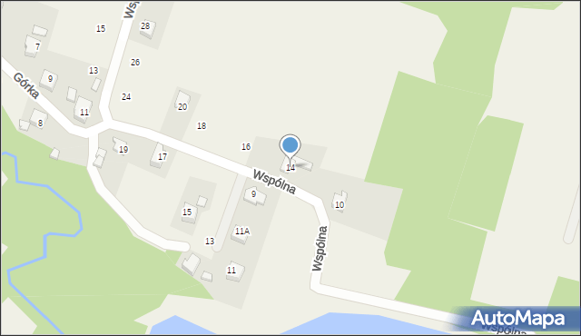 Witkowice, Wspólna, 14, mapa Witkowice