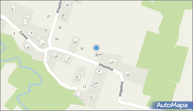 Witkowice, Wspólna, 16, mapa Witkowice