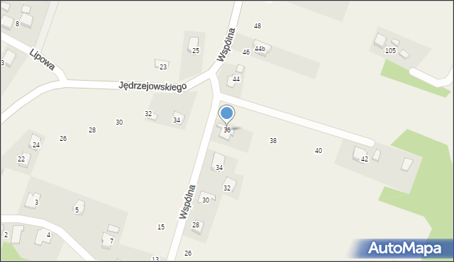 Witkowice, Wspólna, 36, mapa Witkowice