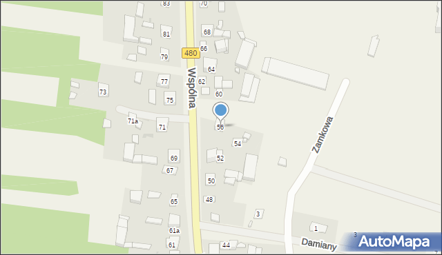 Witów, Wspólna, 56, mapa Witów