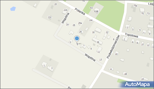 Włodzimierzów, Wspólna, 5, mapa Włodzimierzów