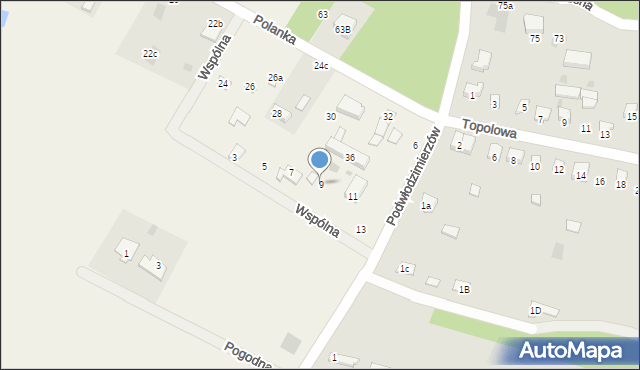Włodzimierzów, Wspólna, 9, mapa Włodzimierzów