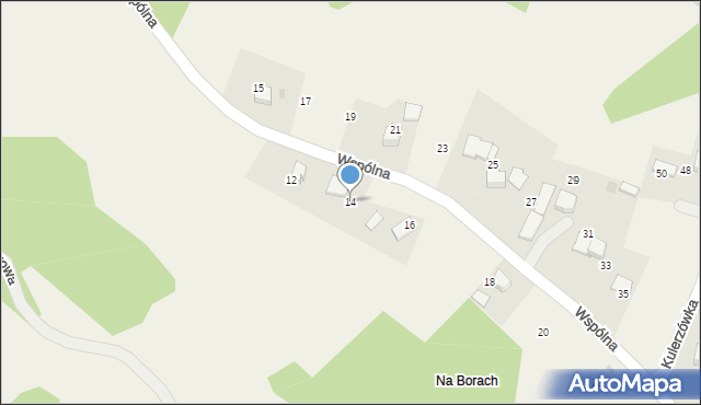 Włosań, Wspólna, 14, mapa Włosań