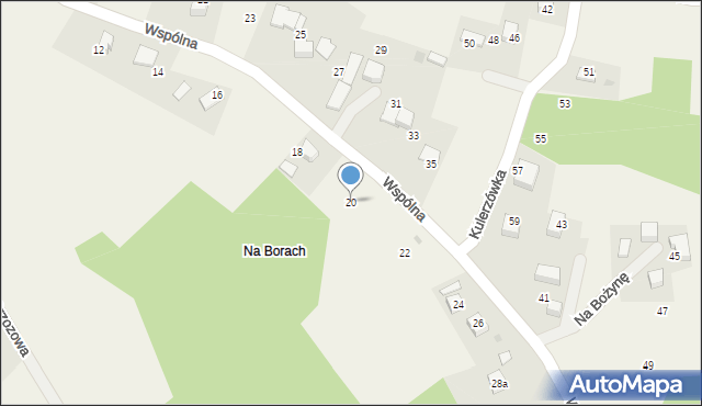 Włosań, Wspólna, 20, mapa Włosań