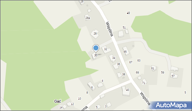 Włosań, Wspólna, 30, mapa Włosań