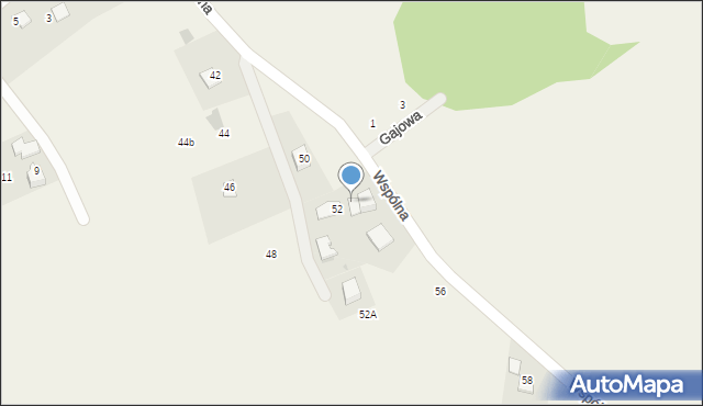 Włosań, Wspólna, 54, mapa Włosań