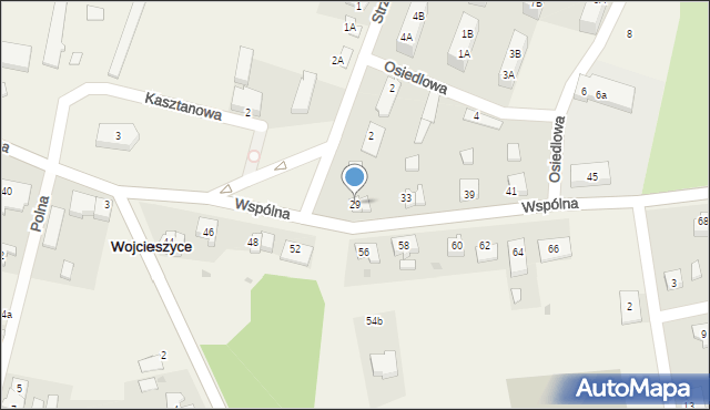 Wojcieszyce, Wspólna, 29, mapa Wojcieszyce