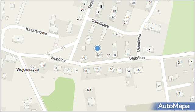 Wojcieszyce, Wspólna, 33, mapa Wojcieszyce