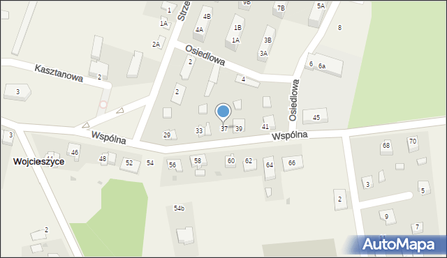 Wojcieszyce, Wspólna, 37, mapa Wojcieszyce
