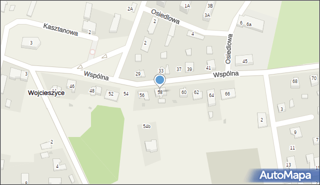 Wojcieszyce, Wspólna, 58, mapa Wojcieszyce