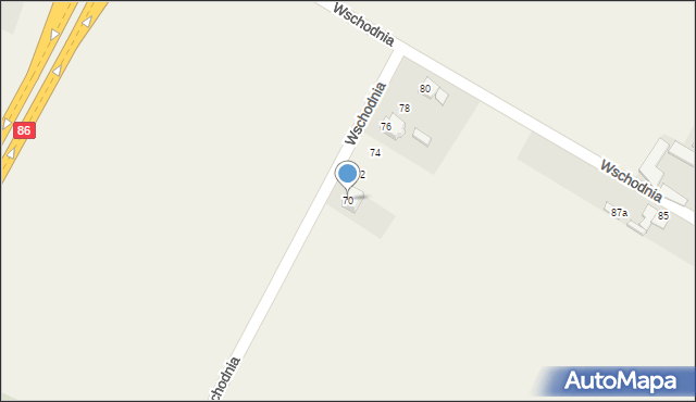 Wojkowice Kościelne, Wschodnia, 70, mapa Wojkowice Kościelne