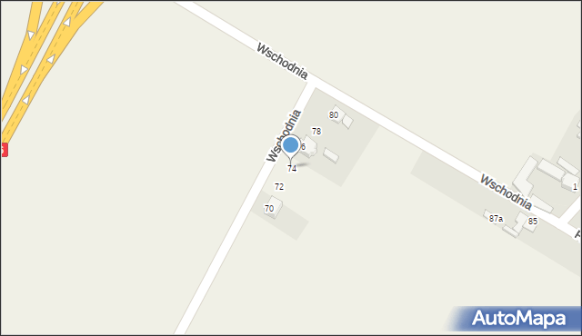 Wojkowice Kościelne, Wschodnia, 74, mapa Wojkowice Kościelne